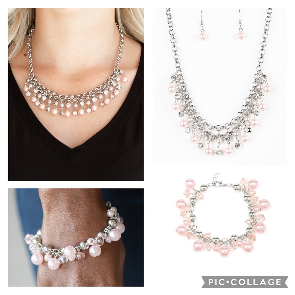 Paparazzi Silver and Pink Necklace with Elegant Drop Design